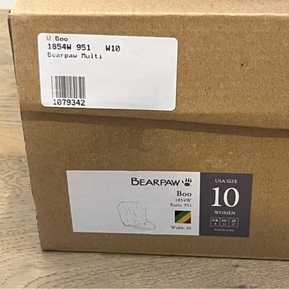 New Bearpaw Boo Boots Genuine Leather Suede Long Fur Sheepskin Black Size 10 - Picture 12 of 12